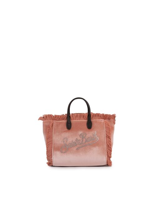 Borsa Vanity Mini in velluto con strass Pesca Mc2 Saint Barth | VANITY MINI W01385G VELVET STRASS LOGO 20